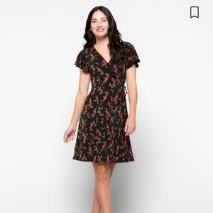 Kaela Faux Wrap Knit Dress